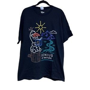 Disney Frozen 2 Olaf Genius By Nature T Shirt Black Size XL